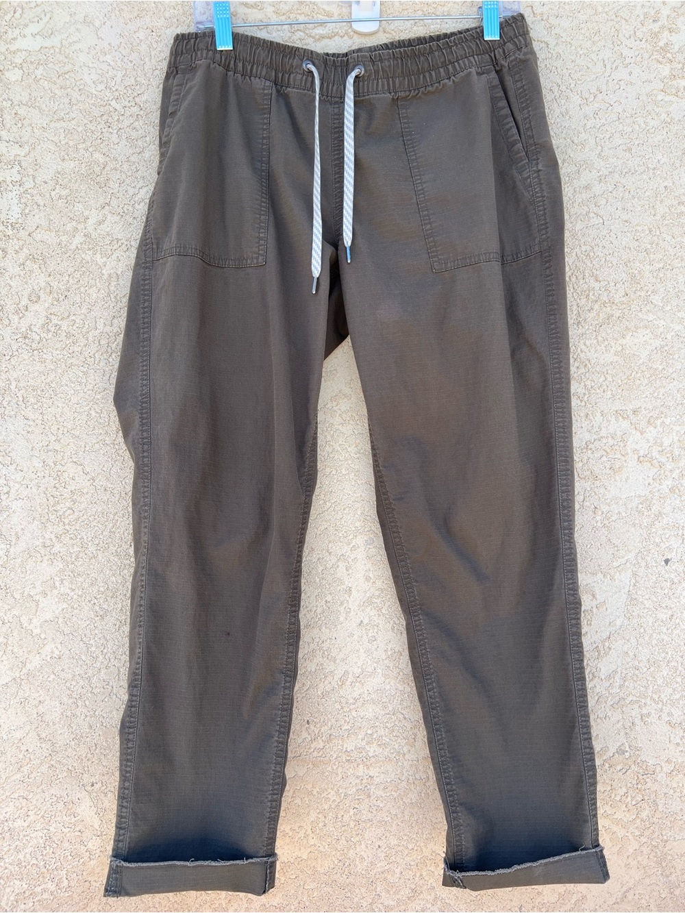 VUORI VINTAGE RIPSTOP DRAWSTRING PANTS DARK OREGANO GREEN SIZE SMALL